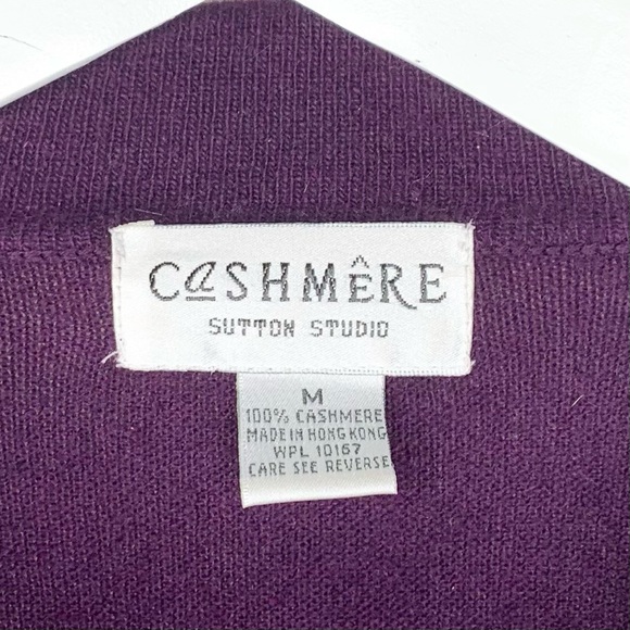 Sutton Studio Cashmere Sweater Long Sleeve Pullover Quarter Button Size Medium - Picture 4 of 8